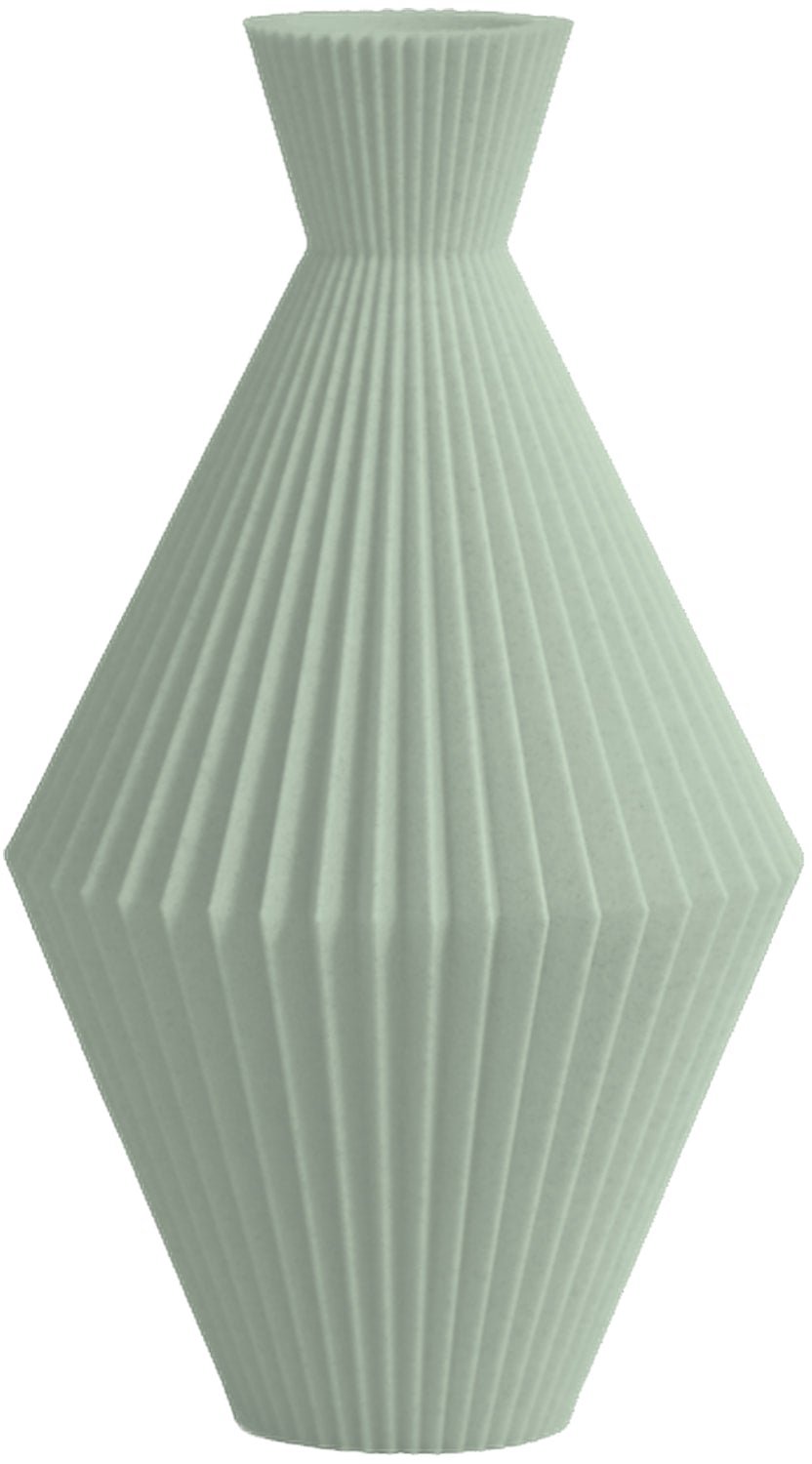 Layvo ARDEN Vaas - Salie - D15 x H25 cm - droogbloemen vaas - geometrische vaas - gerecycled plastic