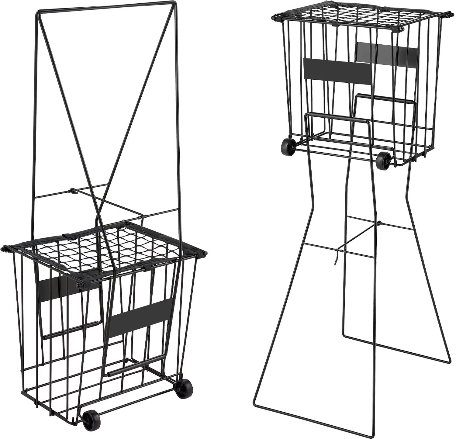 CreateEcom ballenstandaard - ballenmand - Tennisbalhouder voor 75 tennisballen - draagbare pickleball-caddy met wielen en handvat voor training, transport en opslag