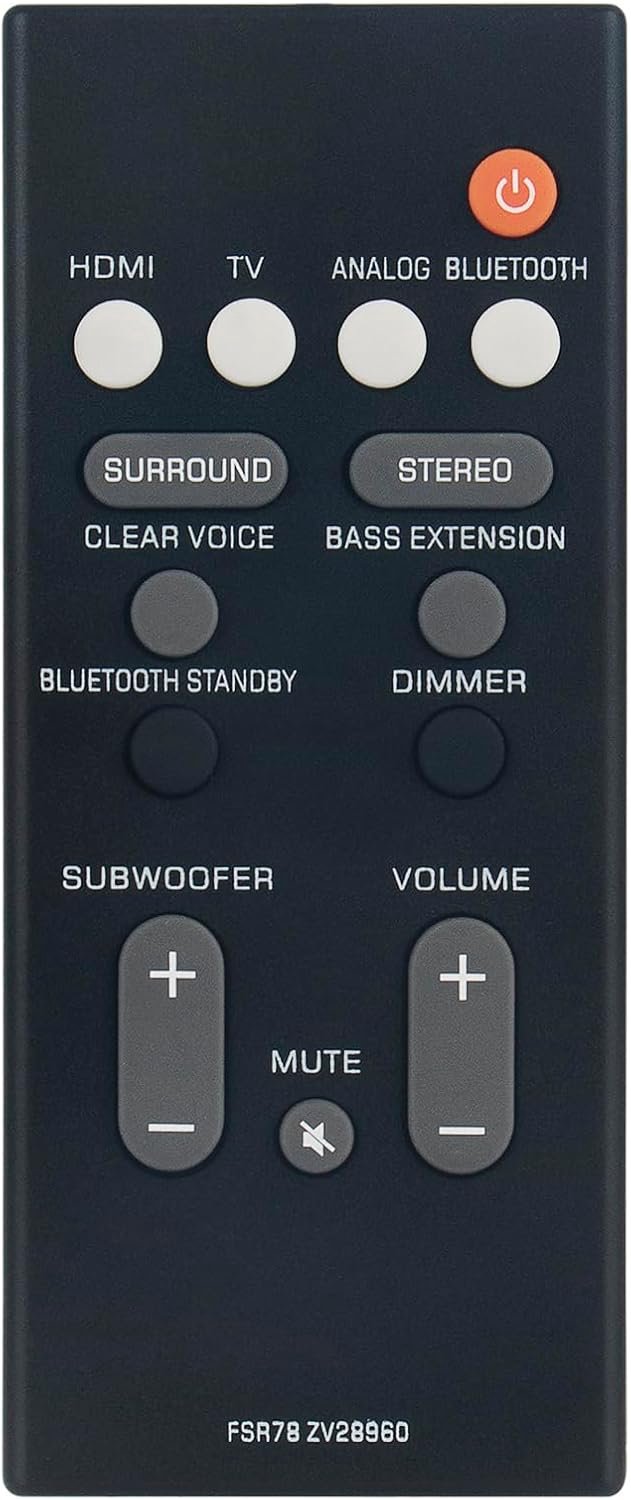 AULCMEET FSR78-ZV28960 Replacement Remote Control Compatible with Yamaha Soundbar Wireless Speaker Surround Sound - ShopVlot