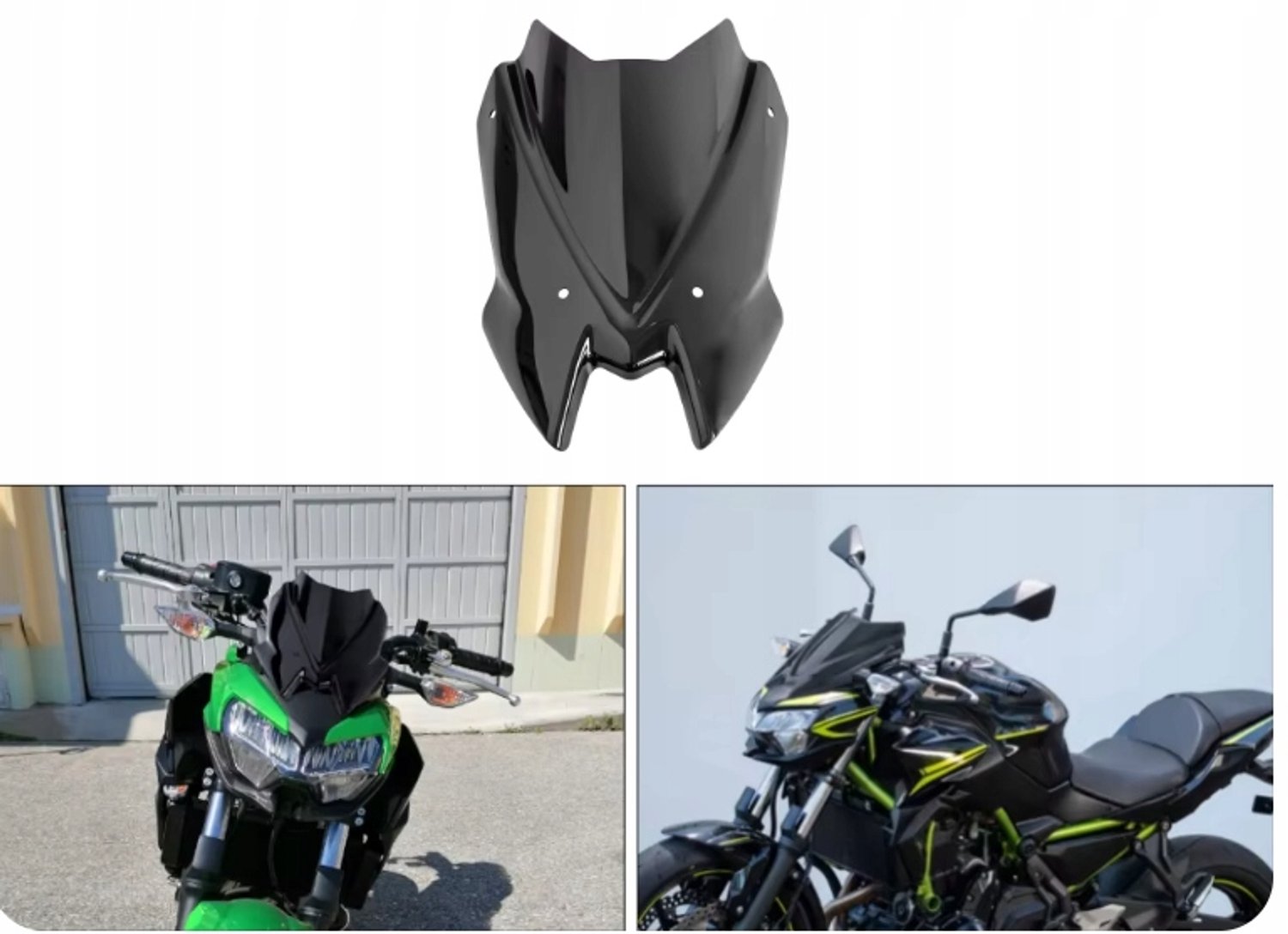 TopX Windscherm Kawasaki Z650 (2020-2024) - Donker, Montageklaar