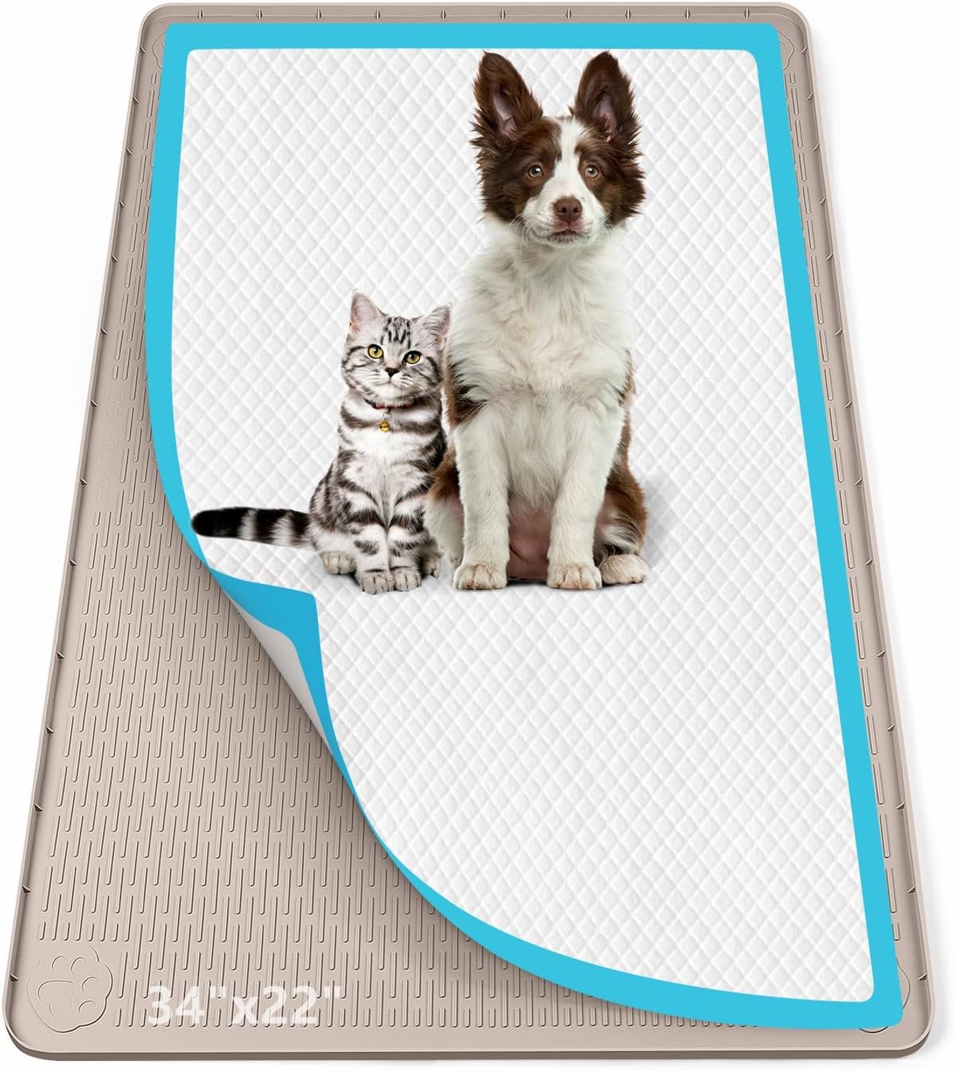 Hond Piss Pad Houder 86 x 56 cm - Silicone Pee Tray Mat - Lekvrij met Hoge Rand - Ideaal voor Puppy en Kat - Vemera
