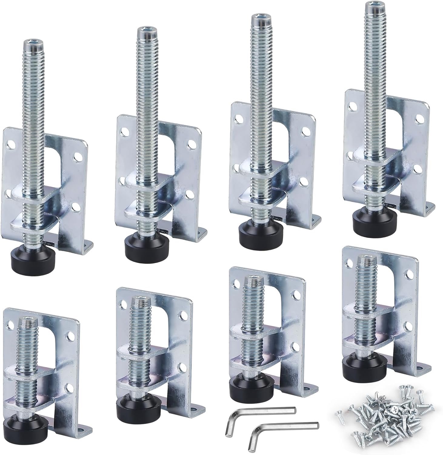 SnelShoppen - 8 Stuks Verstelbare Meubelpoten, 55/102mm Hoogte Verstelbare Tafelpoten, Zware Belastbaarheid, Inclusief 48 Schroeven, Voor Stabiele Meu