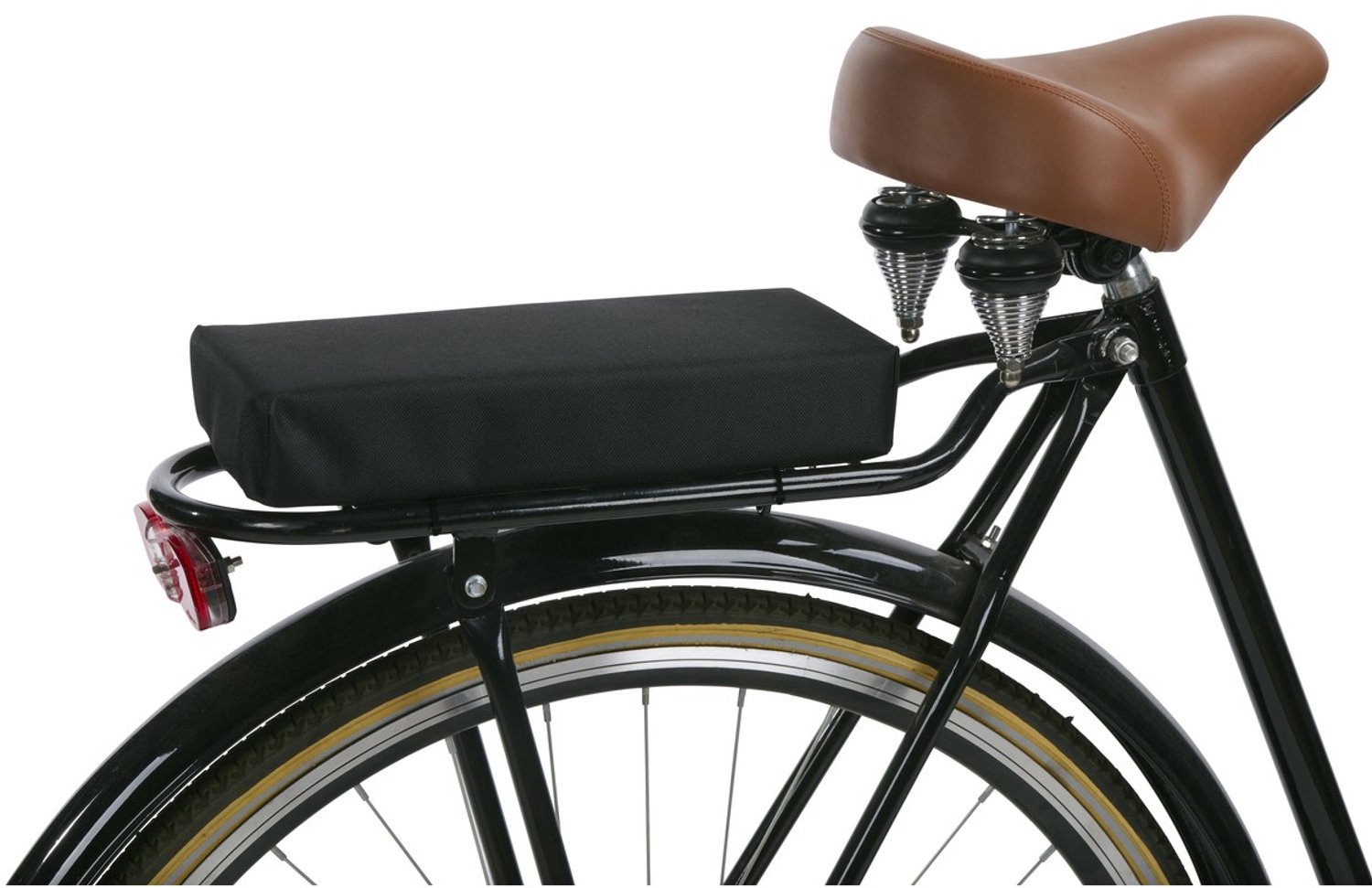 Dunlop Bike Pillow - Fietskussen voor Fietsbagagedrager - Comfortabel Zitkussen - Geschikt voor E-bike - Polyester - Eenvoudig Bevestigen met Kabelbinders - Zwart - 150 x 50 x 315 mm