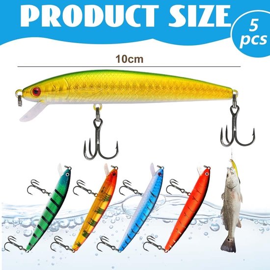 Vivid Wobbler Visloods met Boorhaak voor Forel, Baars, Snoek en Zalm - Set van 5 Stuks Visgerei — afbeelding 5