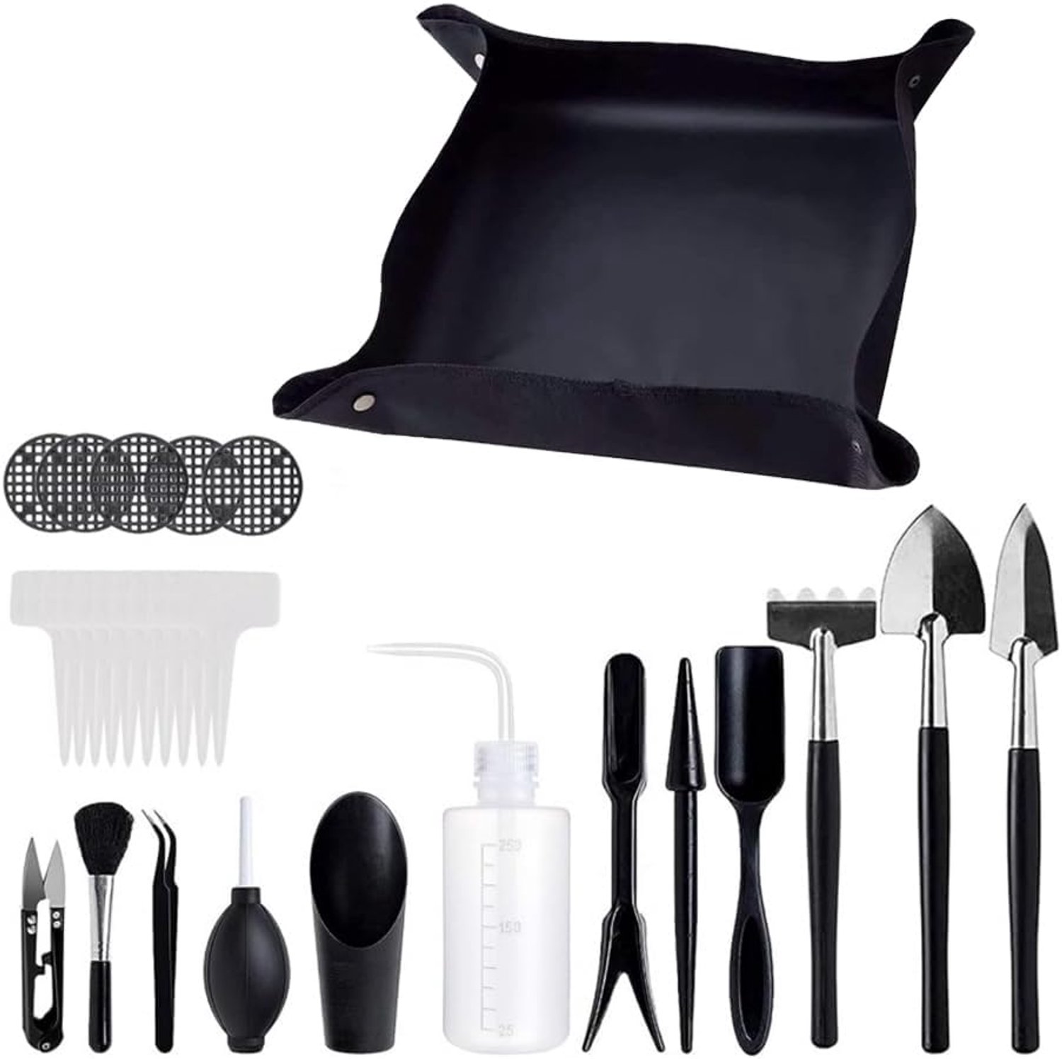 SnelShoppen - 28-delige mini tuingereedschap set voor succulenten en cactussen, inclusief handgereedschap, transplantatietools, duurzaam Oxford-doek,