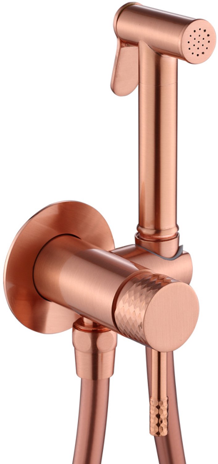 WEBO Bidet Bidetset met handdouche warm/koud– Koper – Hygiënisch Toiletvergroting – Eenvoudige Montage – water sproeier - complete montageset - handdouche wc - bidetkraan voor toilet (wc) en badkamer