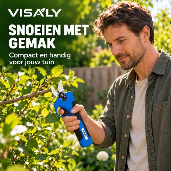 Visaly Elektrische Snoeischaar Mini - 25 mm - USB-C - Incl. oplader en slijpsteen — afbeelding 3