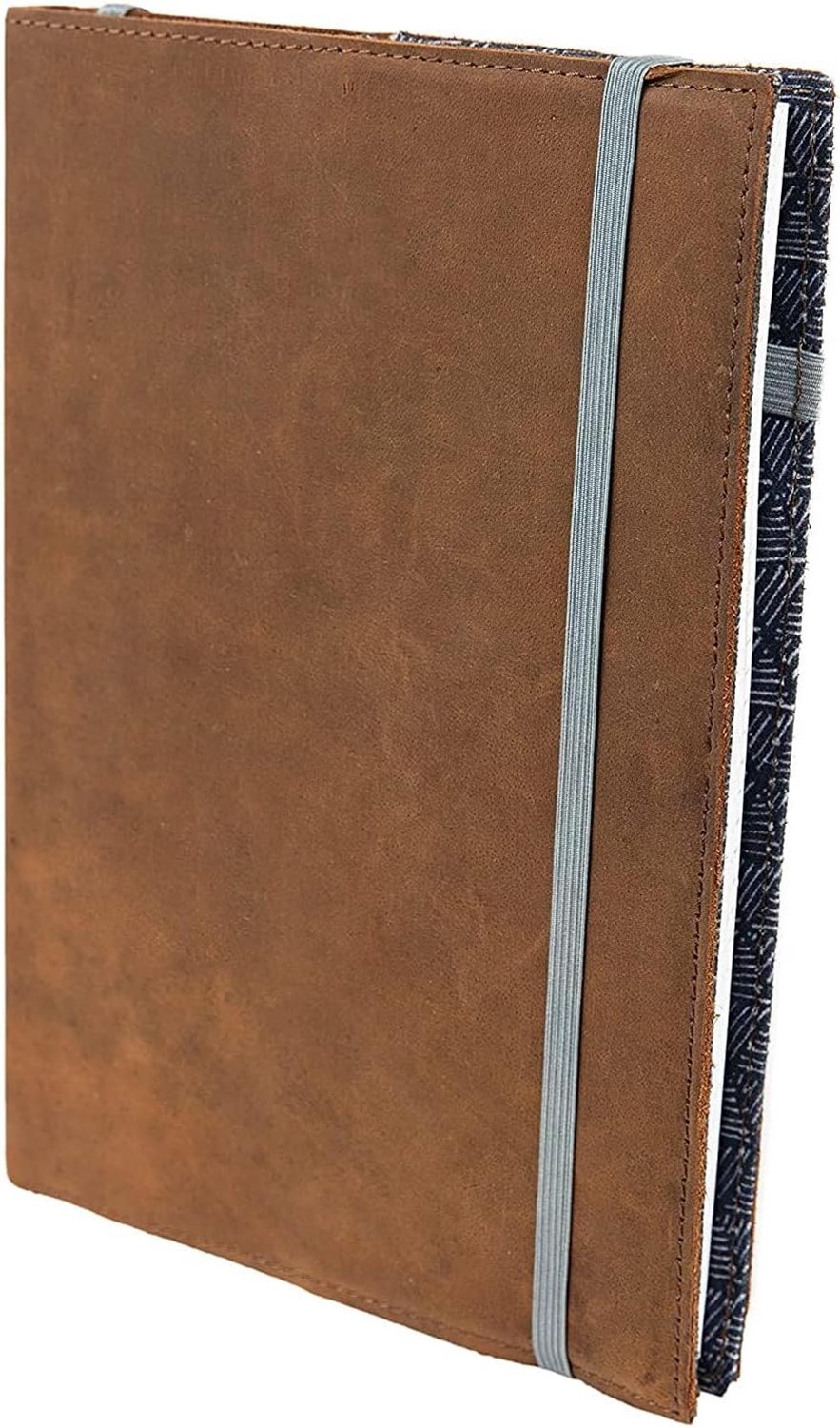 SnelShoppen - A5 Notebook met Lederen Kaft | Triangle Design | Recyclebaar Dotted Papier | 160 Pagina's | Bruin | Herbruikbaar | Ideaal voor Notities