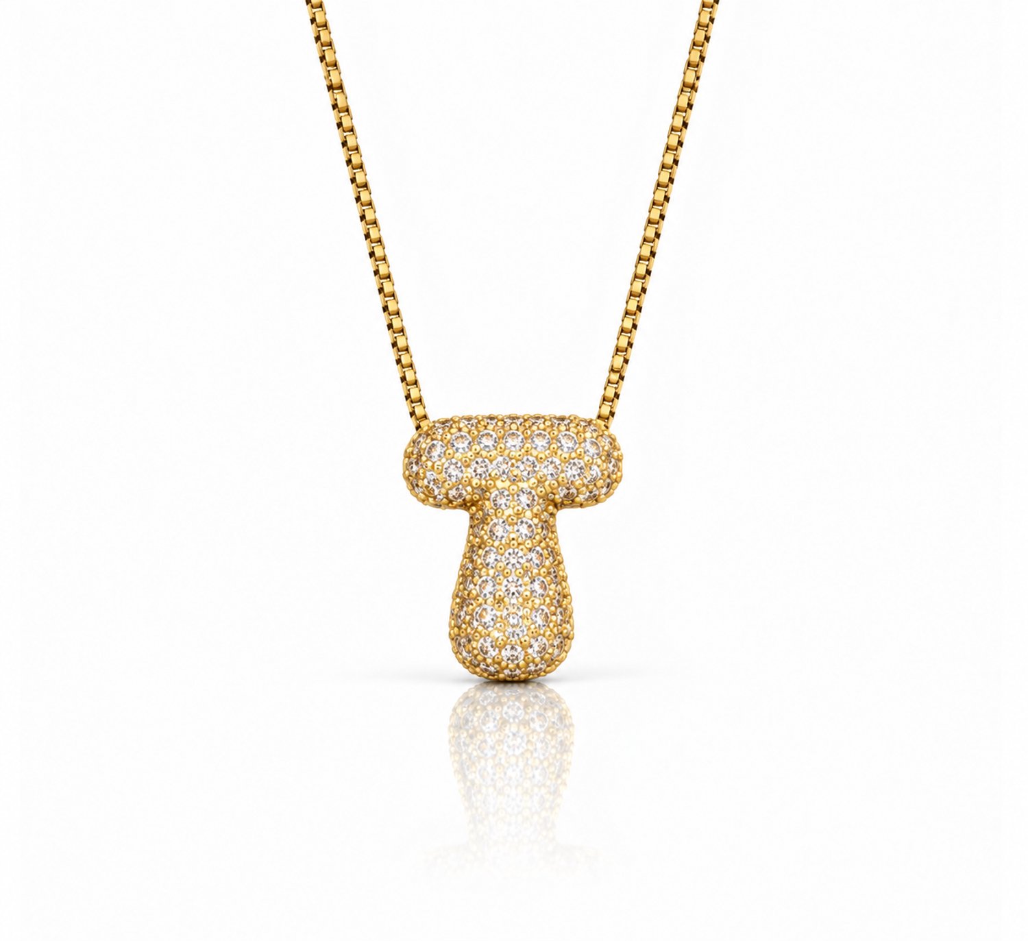 Maevi® Letter Ketting - Letter: T - Glitter Letterketting - Zirkonia Ketting - Lengte: 40 cm - Inclusief Luxe Verpakking - 18K Verguld Goud - Gouden ketting / Gouden letter - Hoge Kwaliteit - Luxe Ketting - Cadeau voor Vrouw / Dames / Moeder / Mama
