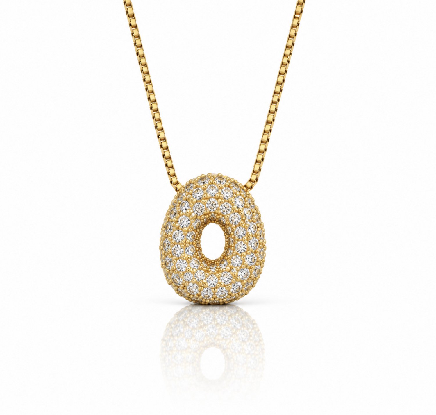 Maevi® Letter Ketting - Letter: O - Glitter Letterketting - Zirkonia Ketting - Lengte: 40 cm - Inclusief Luxe Verpakking - 18K Verguld Goud - Gouden ketting / Gouden letter - Hoge Kwaliteit - Luxe Ketting - Cadeau voor Vrouw / Dames / Moeder / Mama