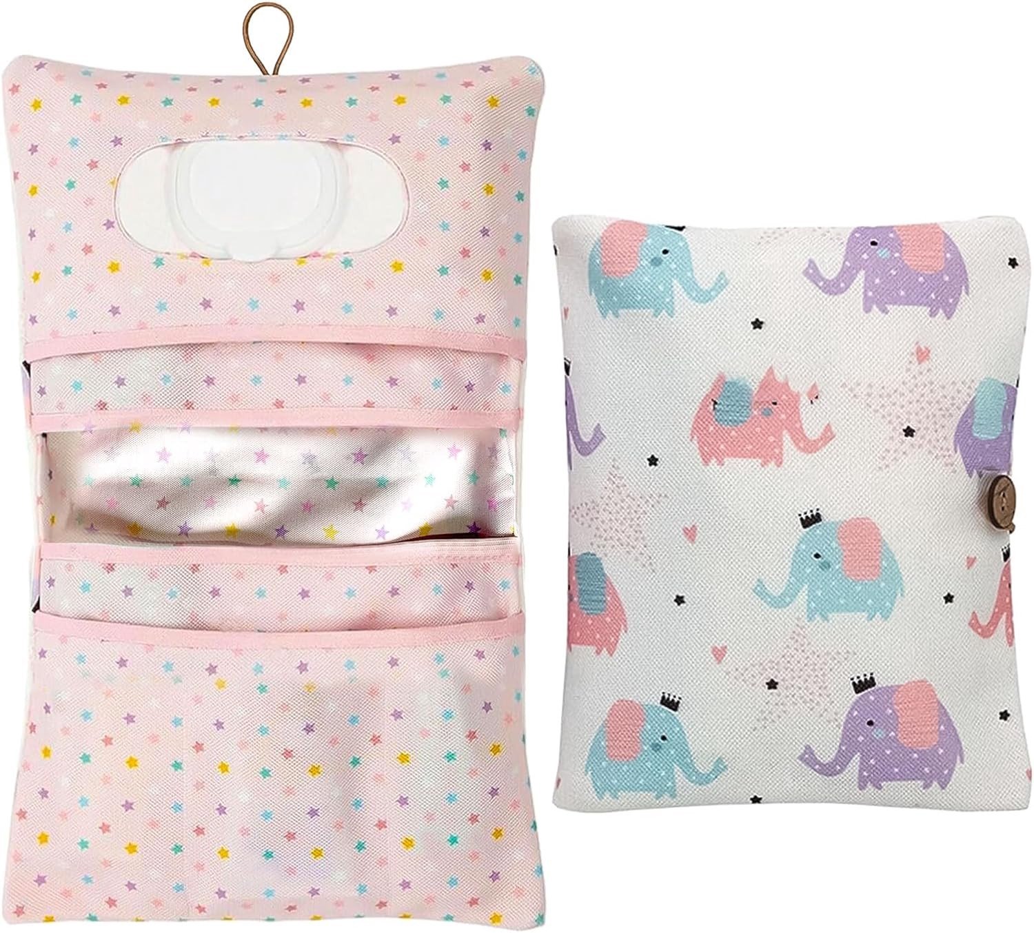 2-in-1 Luiertas Organizer en Cosmetica Tas met Bladeren, Perfect voor Babyspullen en Moeders onderweg, Compact en Handig voor Dagelijks Gebruik