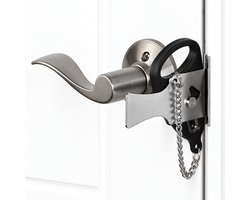 Draagbaar Deurslot – Portable Door Lock – Extra Deurvergrendeling voor Hotel en Reizen – Inclusief Opbergzakje – Zwart