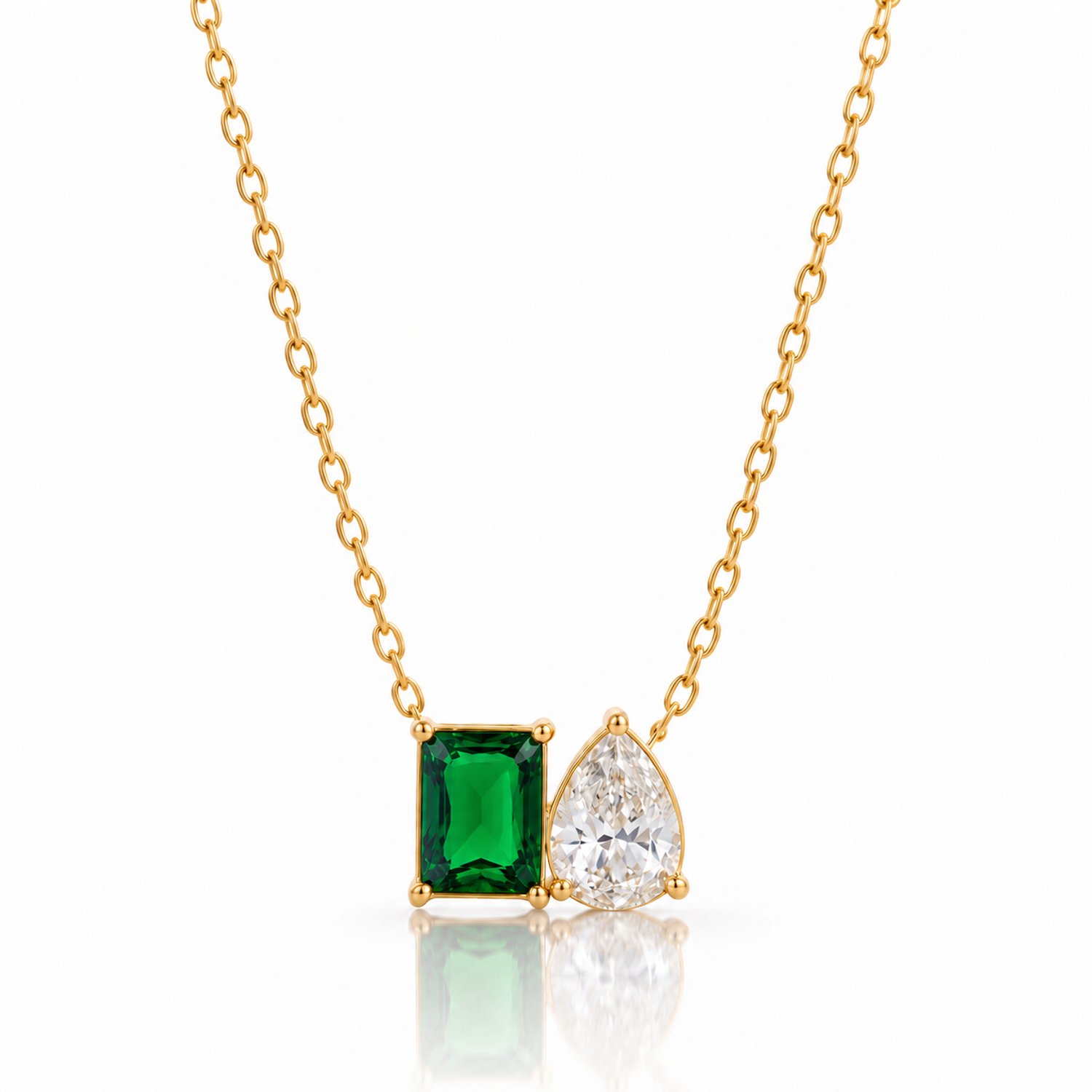 Maevi® Geboortesteen Ketting - Kleur: Goud - Maand: Mei - Hoge Kwaliteit - RVS / Stainless Steel - Birthstone Necklace - Geboorte / Verjaardag Cadeau - Kraamcadeau - Incl. Luxe Verpakking - Mama / Moeder / Vrouw - Verkleurt Niet - Geboorte Steen