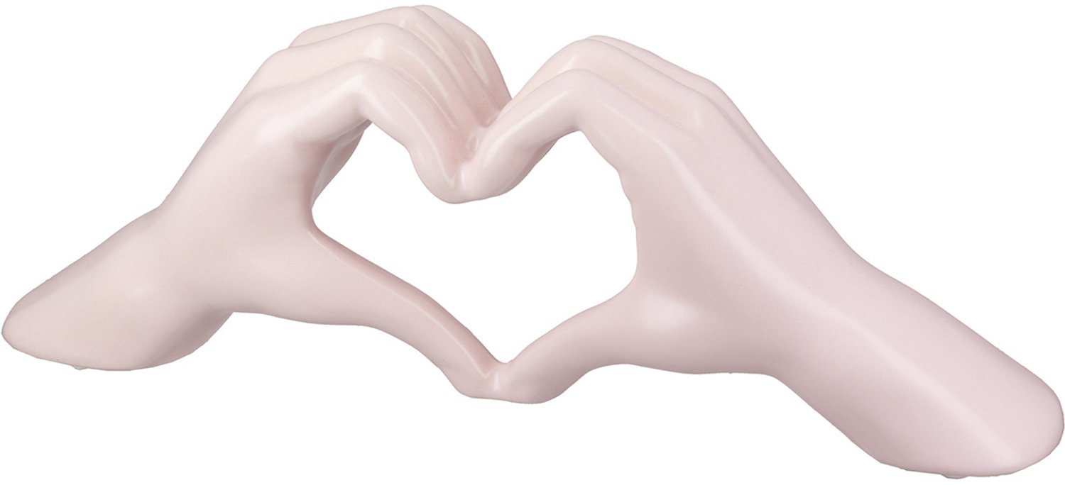 - Heart Sign Hands - Beeld - Sculptuur - soft rose - 7x31x11 - keramiek - special for rawa