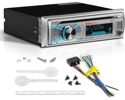 KIT SET VOOR BOSS AUDIO SYSTEMS MR508UABS, stereo Single-DIN, AM/FM, CD audio, AUX/USB/MP3, met Bluetooth, marine - ShopVlot
