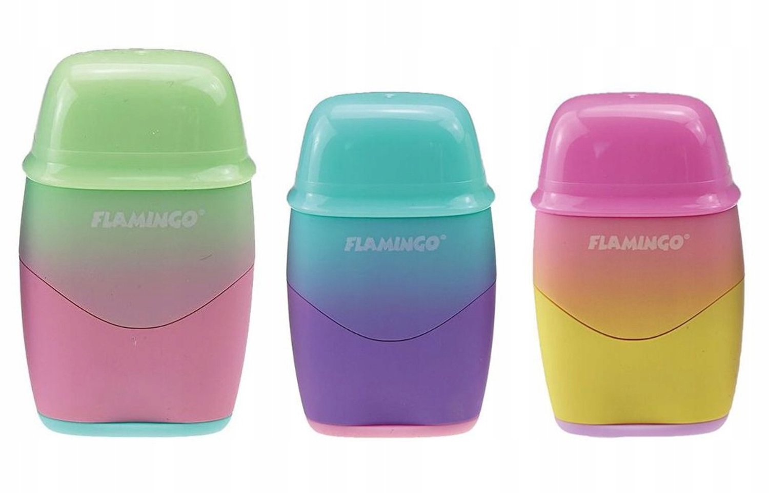 Dubbele Potloodslijper met Opvangbakje en Gum - 2-in-1 Flamingo