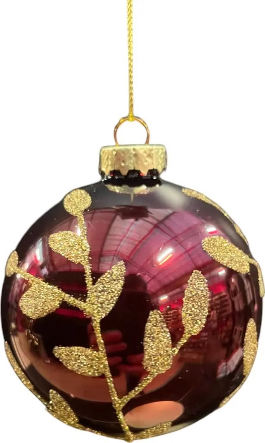 Kerstbal tak ossenbloed 8 cm Driesprong Collection