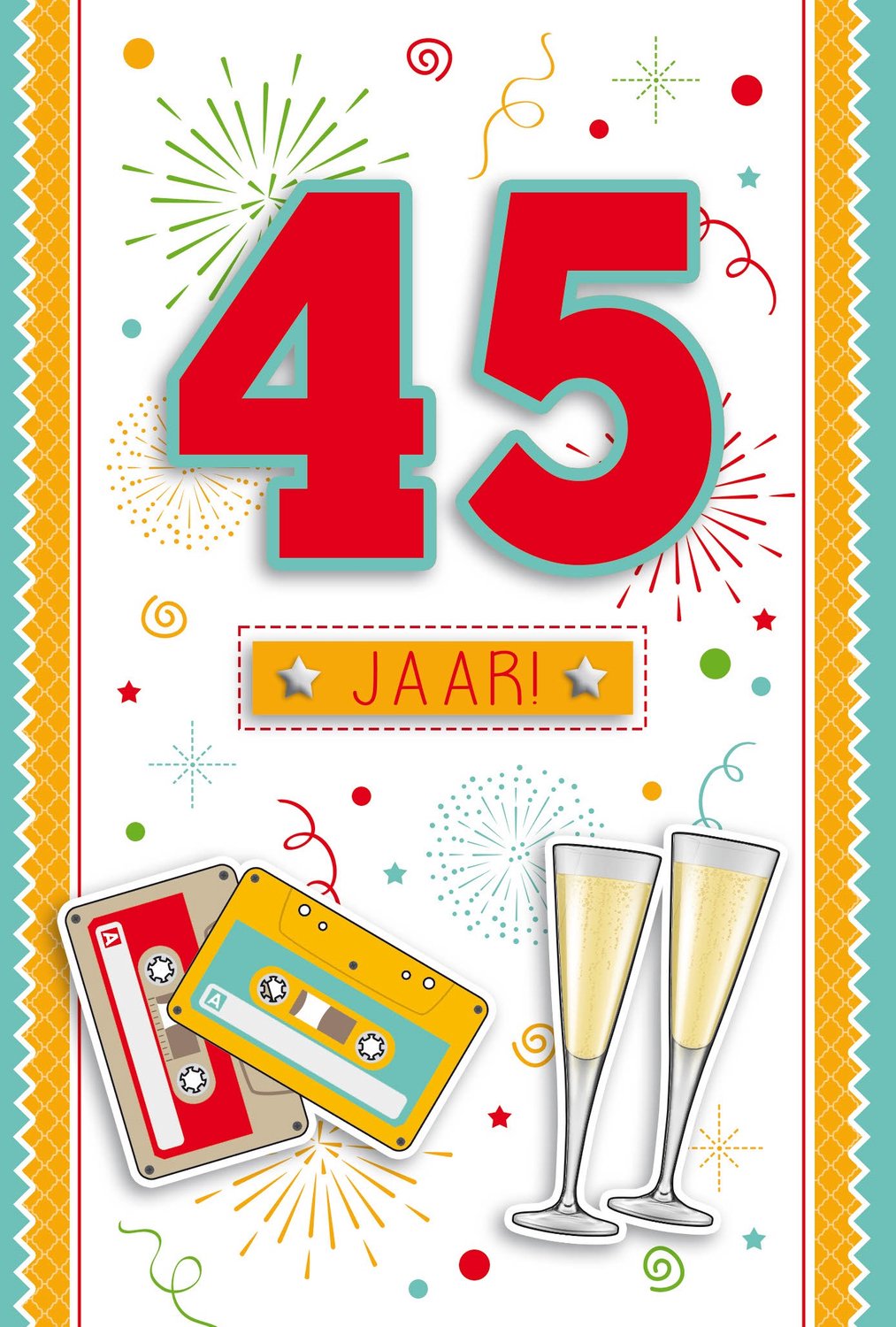 Luxe 3D Verjaardagskaart 45 Jaar - Leeftijdskaart 45 Jaar- Wenskaart 45 Jaar - Gefeliciteerd 45 Jaar