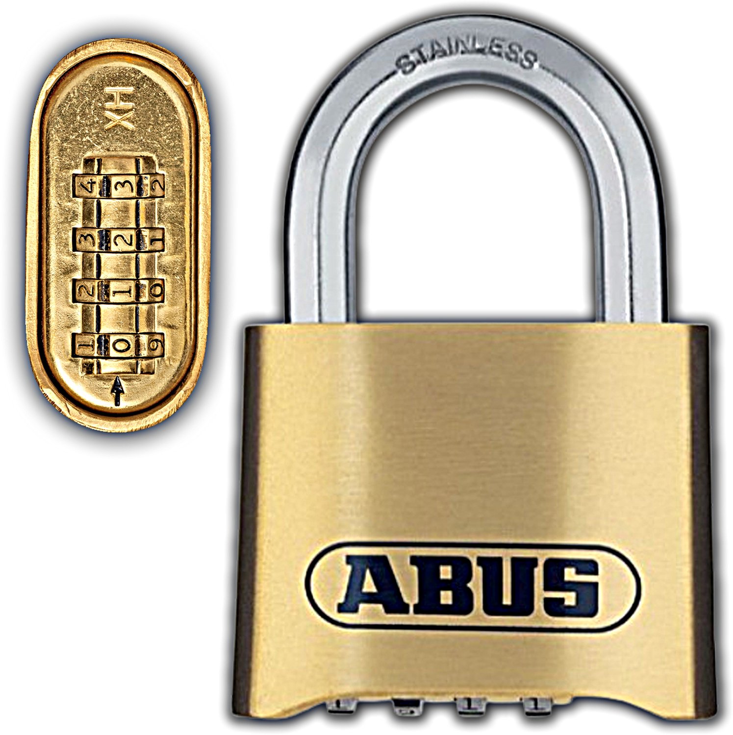 Abus Nautilus 180IB/50 cijferslot - 50mm, messing, roestvrij staal