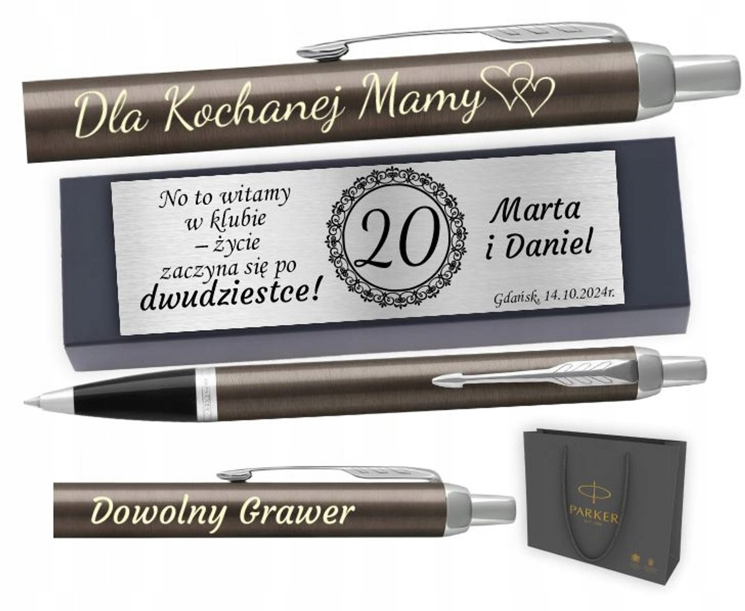 Parker IM Dark Espresso Vulpen met Gravure & Cadeauset