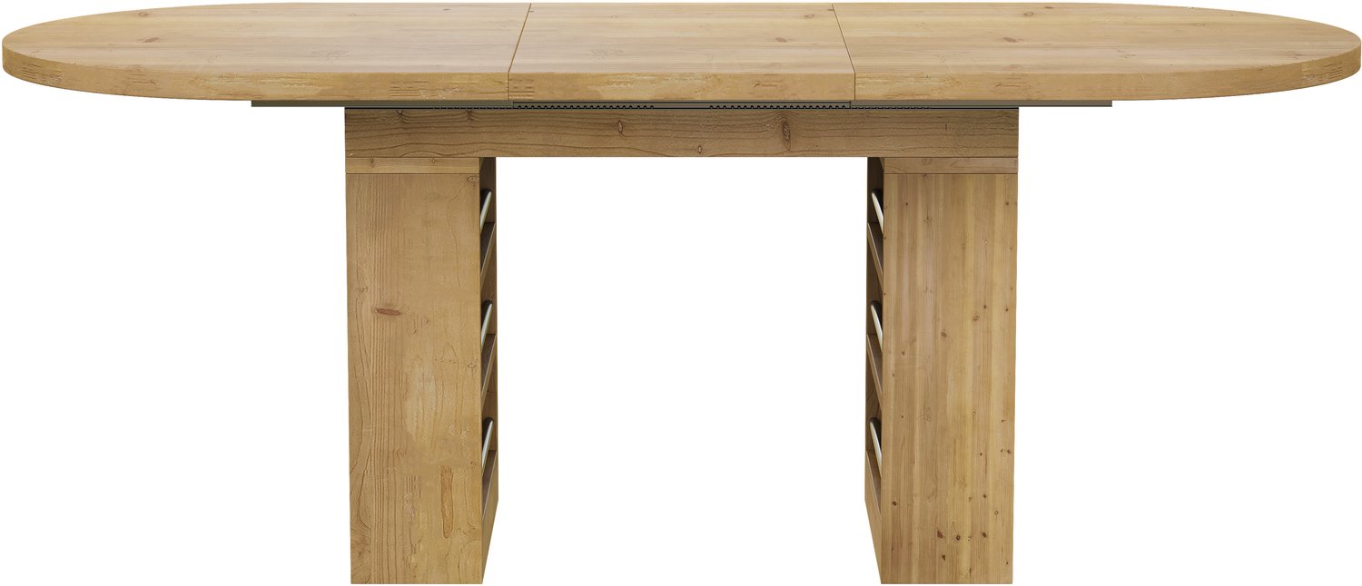 SONNENH Uitschuifbare eettafel met opbergvakken in de voet - MDF - 150 tot 200 cm - Eikenhoutlook