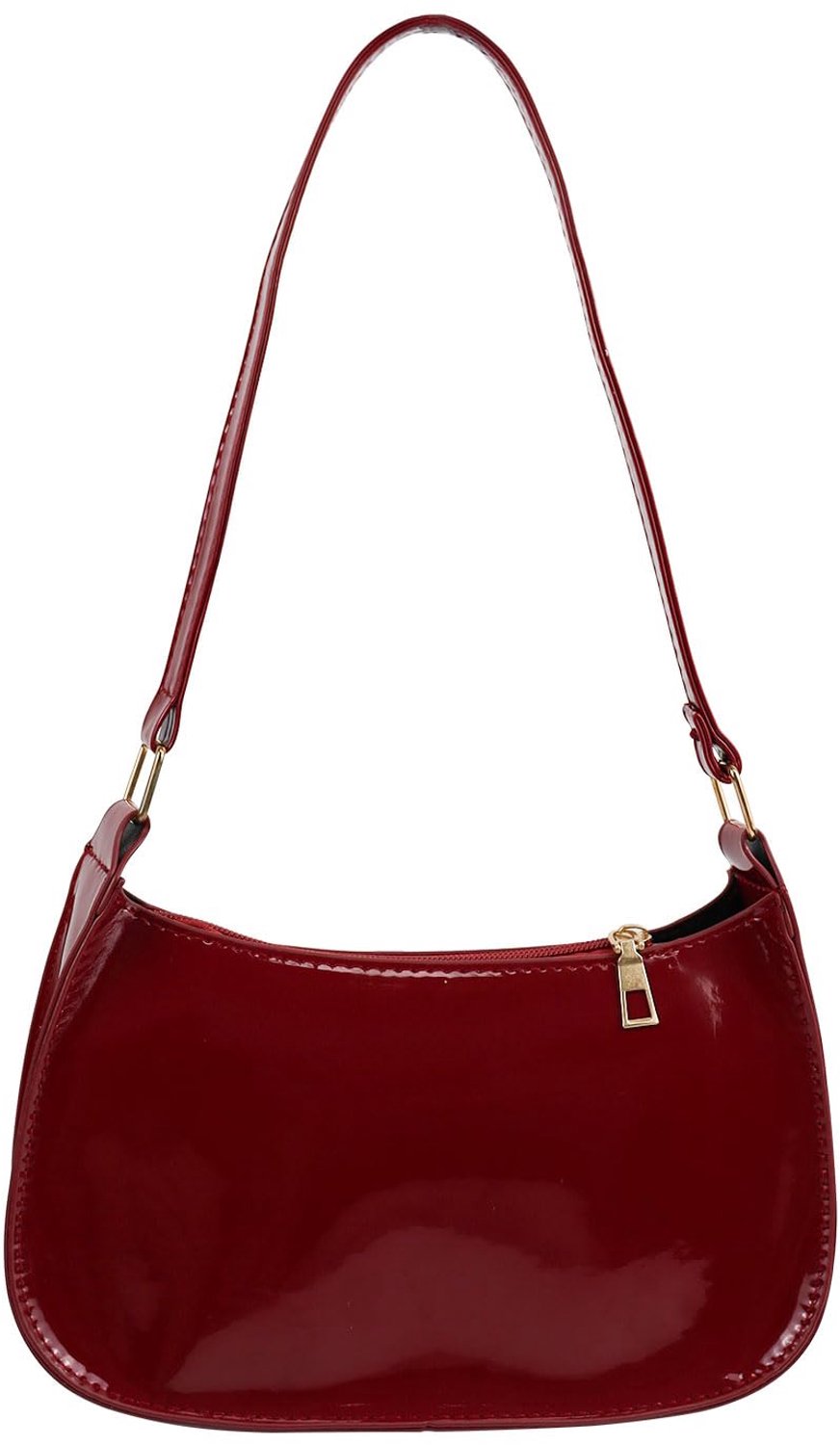 Energather Kleine schoudertas voor dames, PU-leer, kleine handtas met ritssluiting, kleine handtas voor reizen, werk - ShopVlot