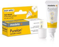 Medela Purelan Tepelzalf - Lanoline tepelcrème - snelle verlichting bij pijnlijke tepels - Tube 7gr