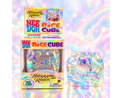 NeeDoh® Nice Cube Holographic Ribbon 1 Stuk – Transparante Squishy – Fidget Speelgoed – Anti-Stress Knijp Speeltje