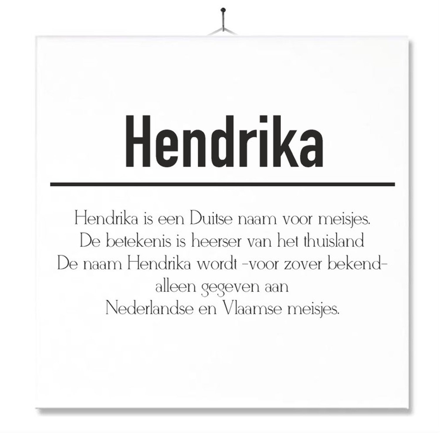 MC Living Tegel Met Opdruk | Betekenis | Kado | Cadeau | Met Naam - Hendrika Multi-Color
