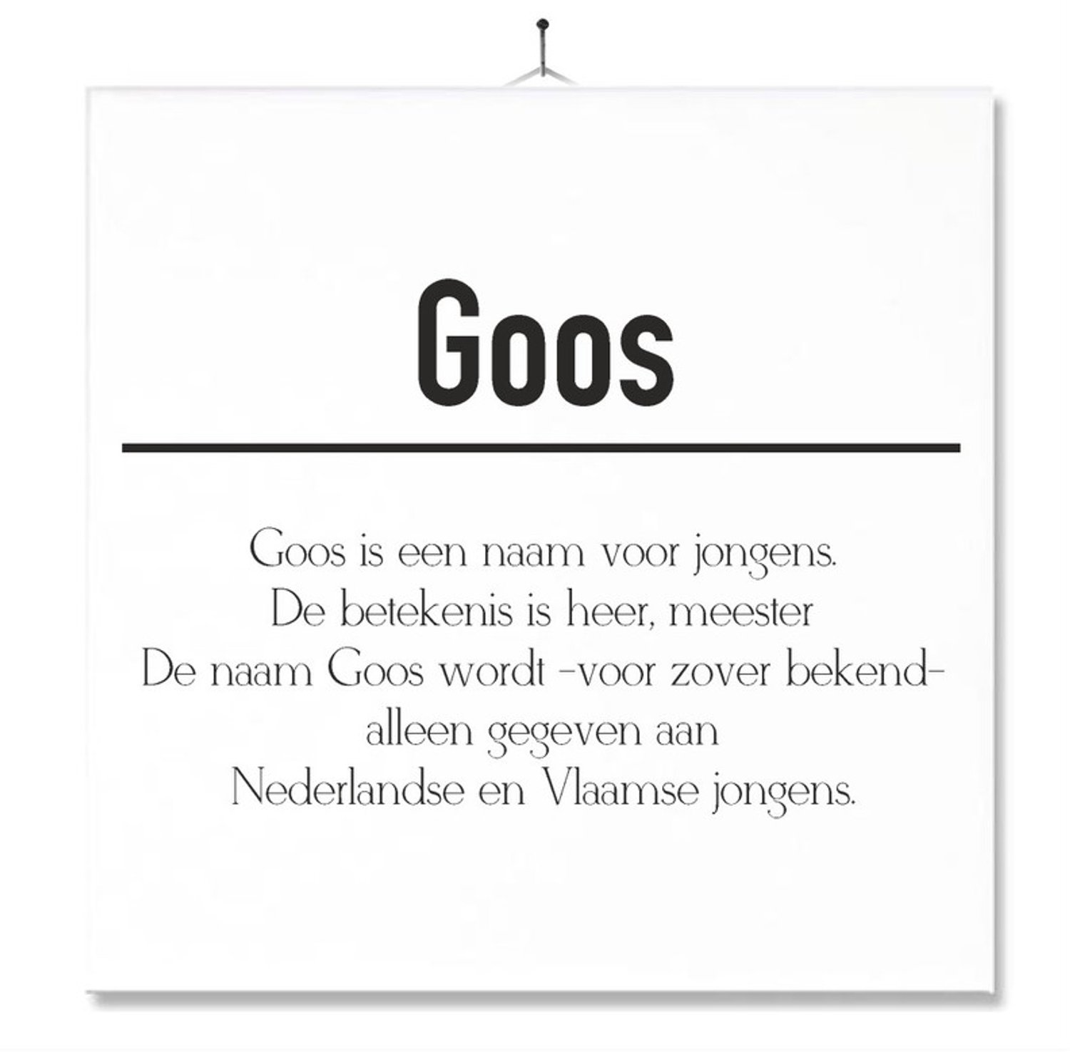MC Living Tegel Met Opdruk | Betekenis | Kado | Cadeau | Met Naam - Goos Multi-Color