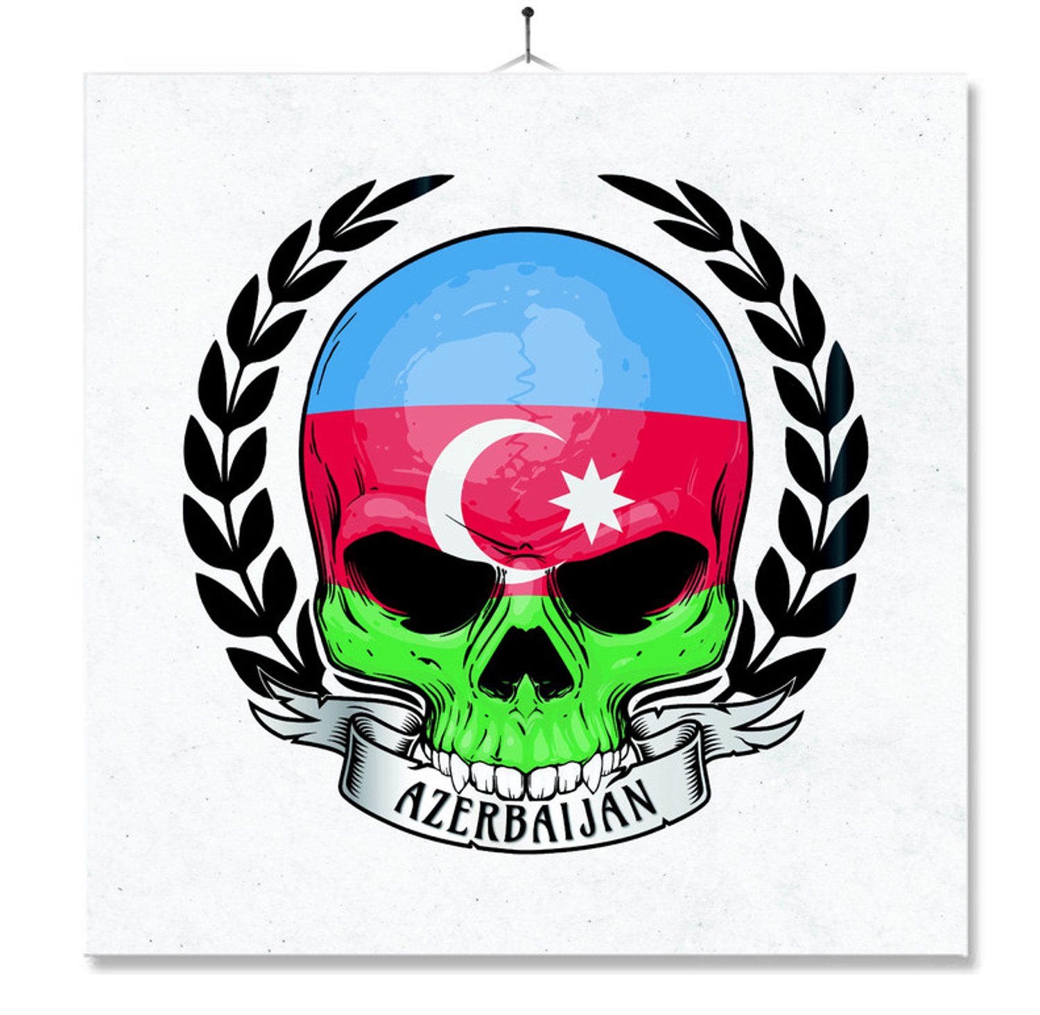 MC Living Tegel Met Opdruk | Schedel | Vlag | Azerbaijan Ontwerp 2