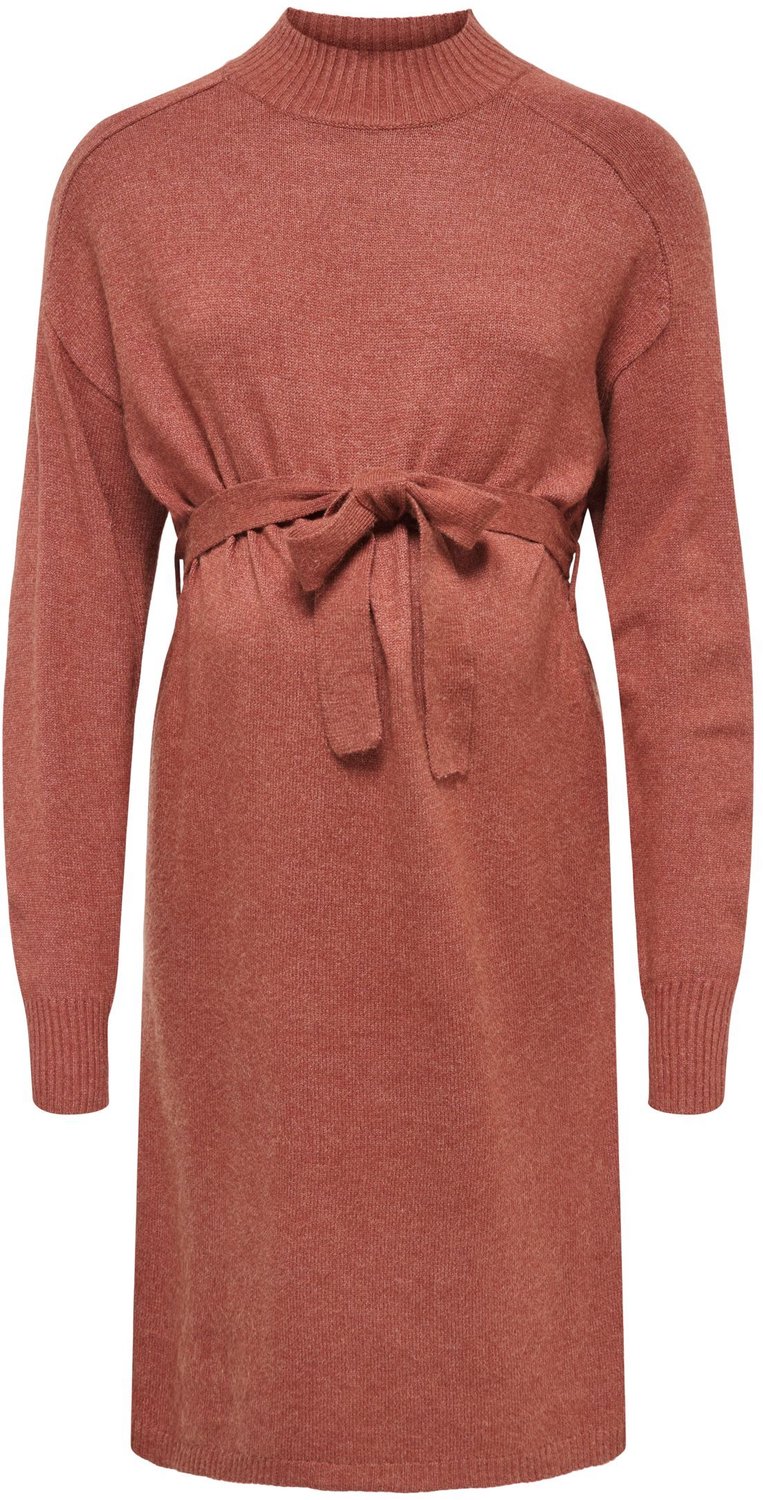 Only MATERNITY Gebreide jurk OLMLEVA Lange jurk Burnt Henna 1