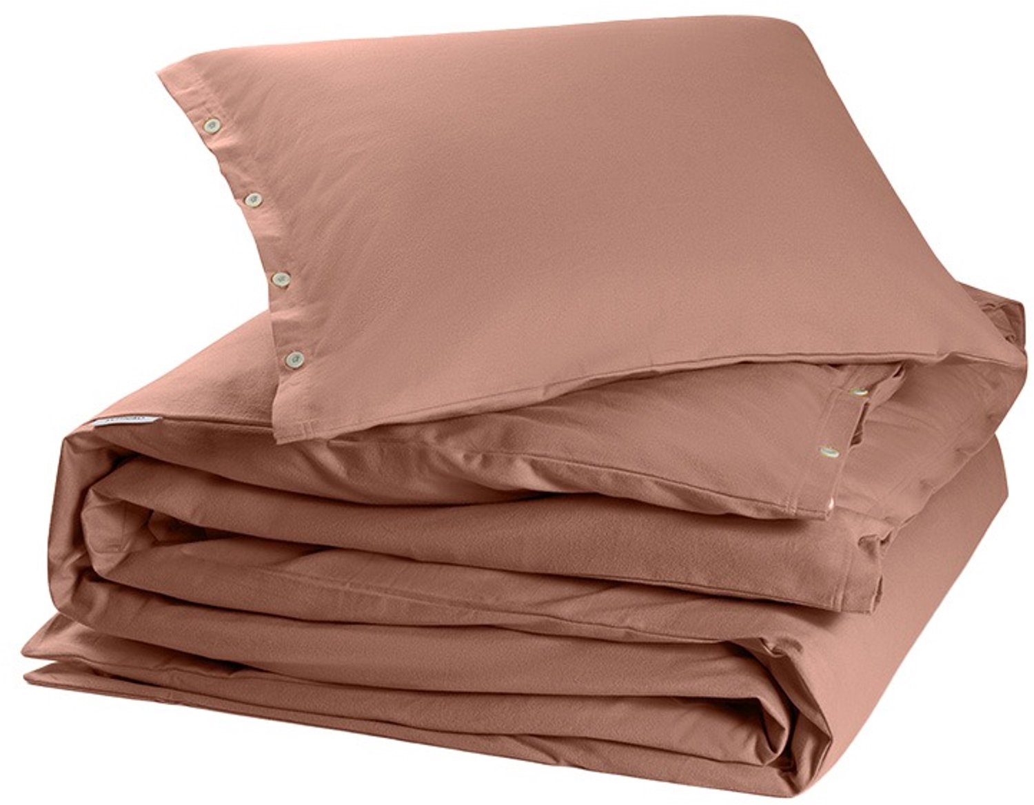 Yumeko dekbedovertrek flanel café au lait 140x220 + 1/60x70 - Biologisch & ecologisch