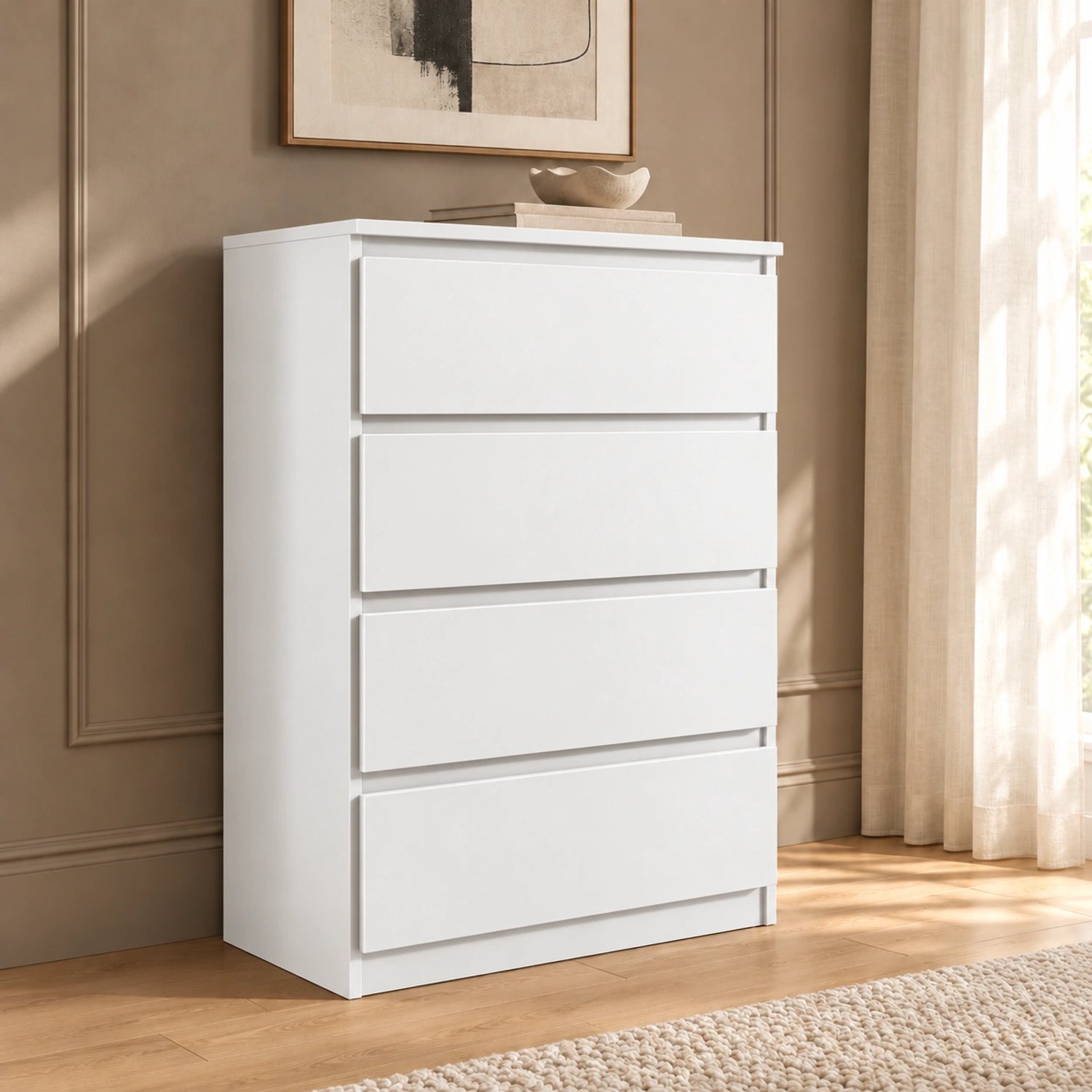 Promeubels Pro-meubels - Ladekast Ribera - 70cm - Wit - 4 lades - Opbergkast - Commode