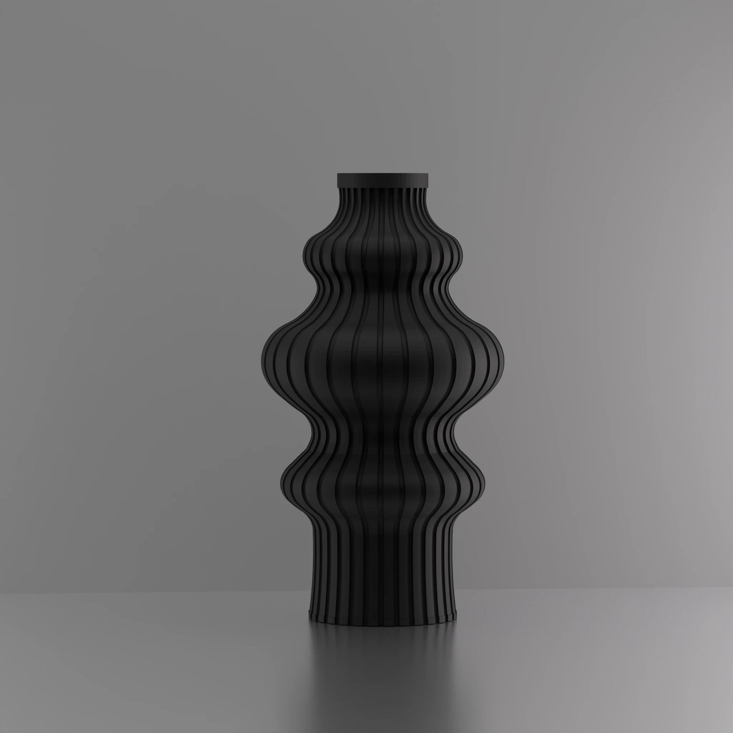 3d-gezellig Fontein - Vaas - Zwart - Maat 25 cm - Kunststof - Modern - Bloemenvaas - 100% gerecycled PLA (bioplastic)