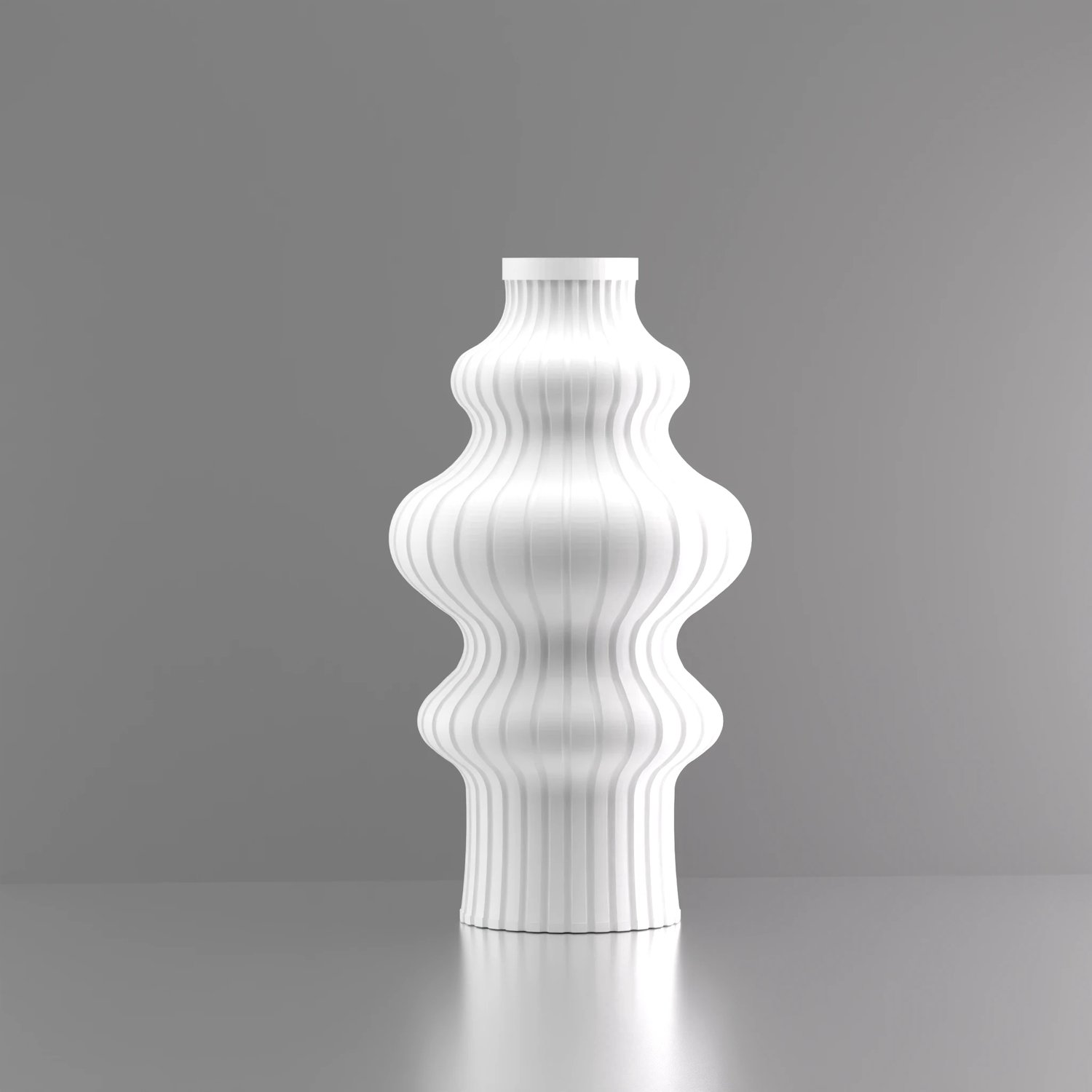 3d-gezellig Fontein - Vaas - Wit - Maat 25 cm - Kunststof - Modern - Bloemenvaas - 100% gerecycled PLA (bioplastic)