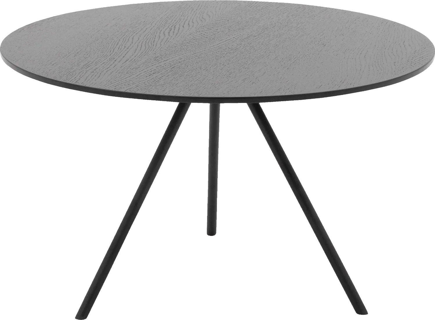 Goossens Salontafel Bo - 60 x 36 x 60 - eiken - zwart - rond eiken soft touch lak zwart ral 9005