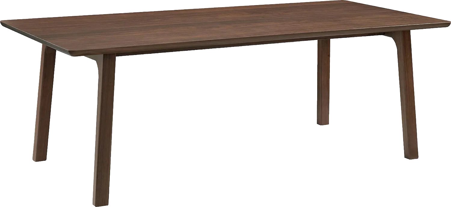 Goossens Eettafel Emilie - 220 x 75 x 100 - noten - noten - rechthoekig - 6 personen noten fineer gelakt