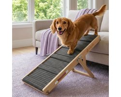 Dog Ramps for Small Dogs, Foldable Dog Driveway for Couch/Bed, Portable Pet Ramp for Cats, Adjustable Height 53cm, up to 16kg