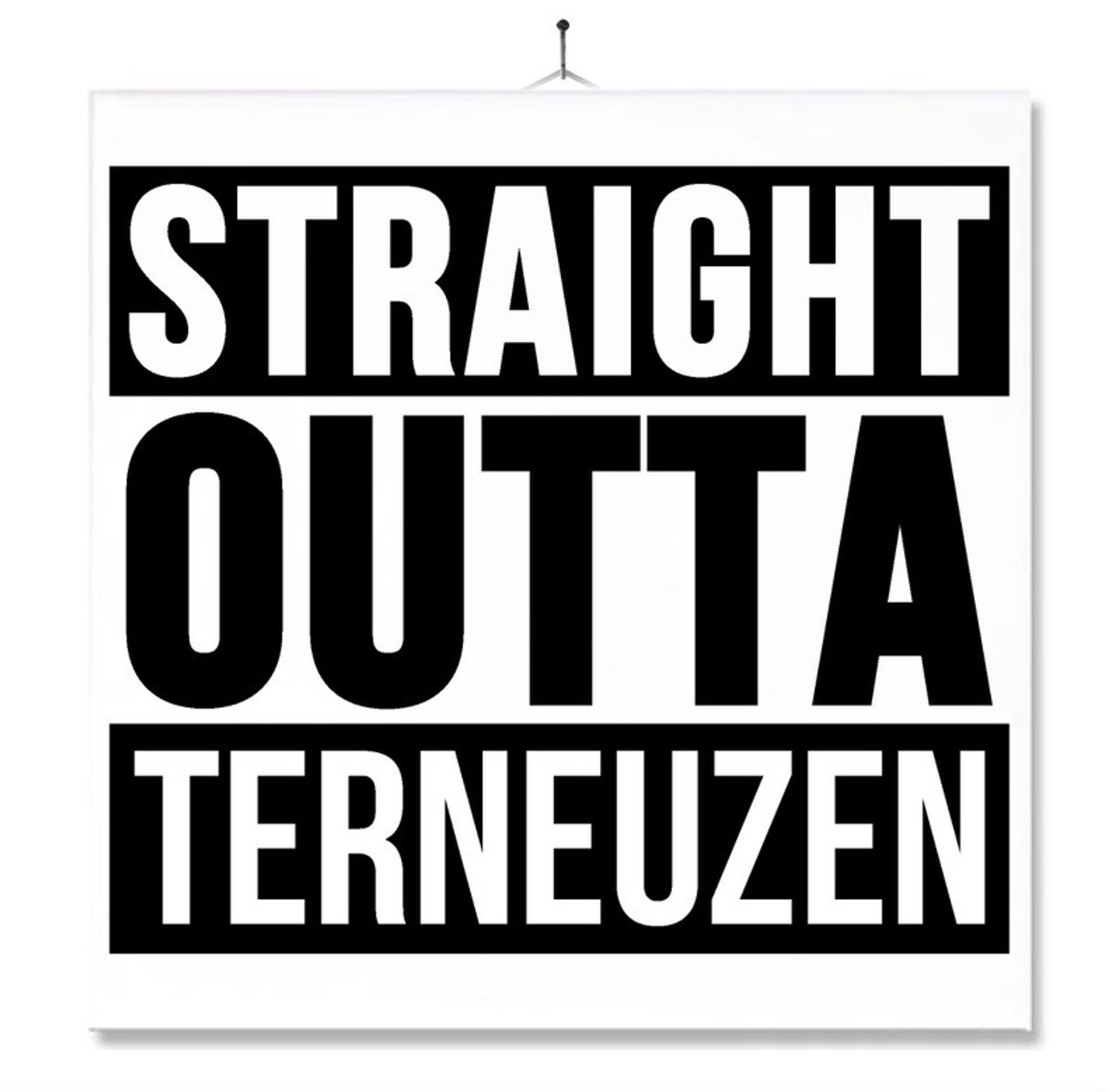 MC Living Tegel Met Opdruk | Geschenk | Wc | Toilet | Straight Outta Terneuzen Multi-Color