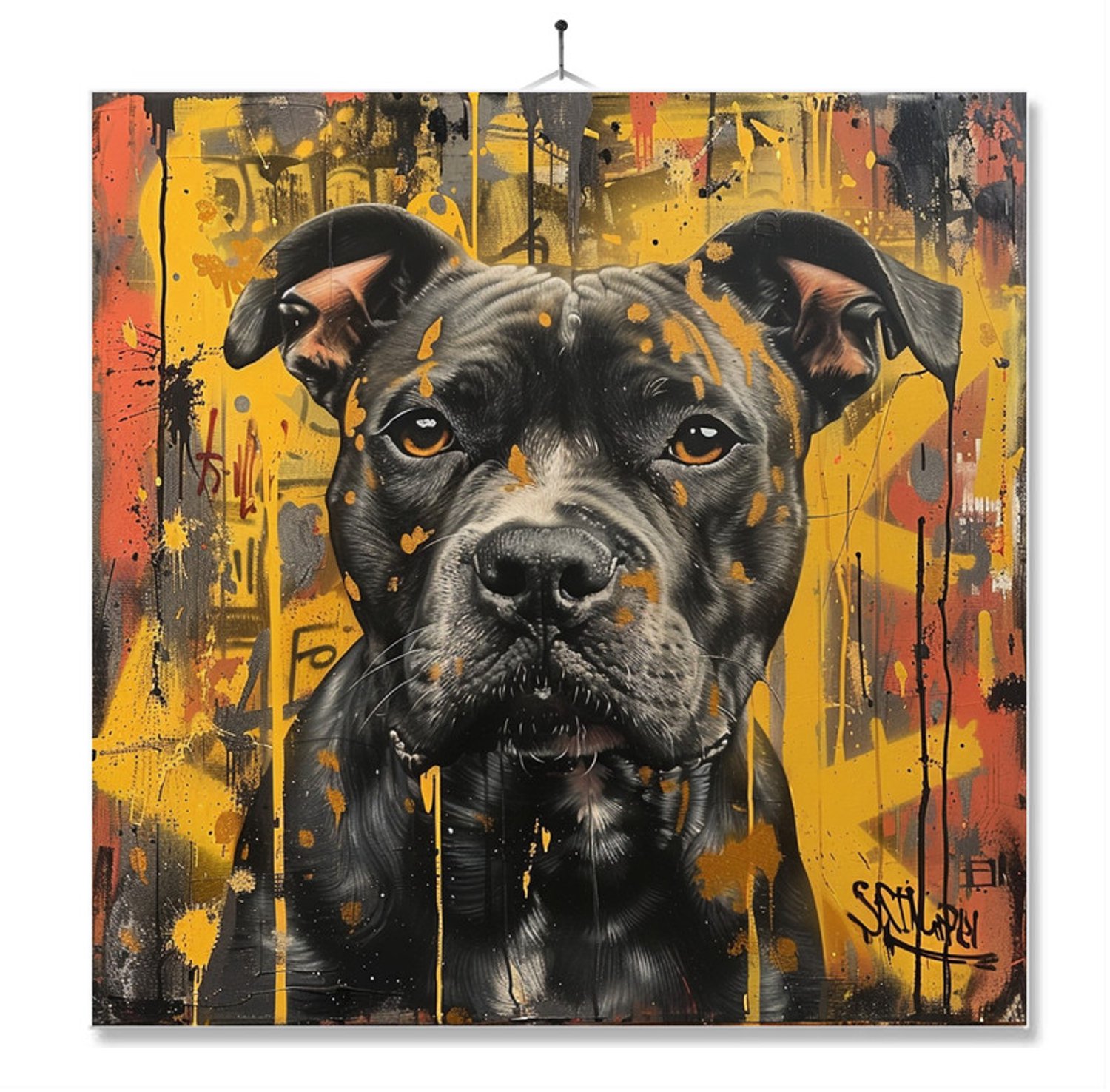 MC Living Tegel Met Opdruk | Geschenk | Art | Kunst | Pitbull ontwerp 1