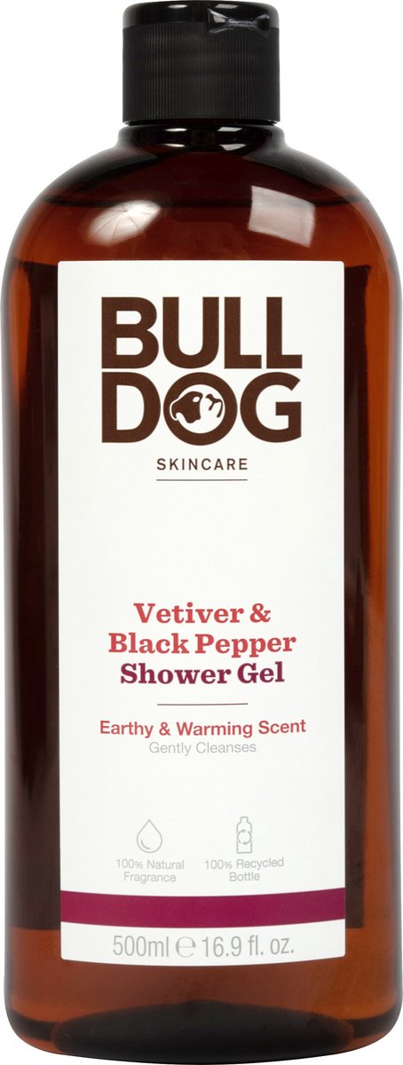 BULLDOG SKINCARE FOR MEN VETIVER & BLACK PEPPER SHOWER GEL DOUCHEGEL 500 ML