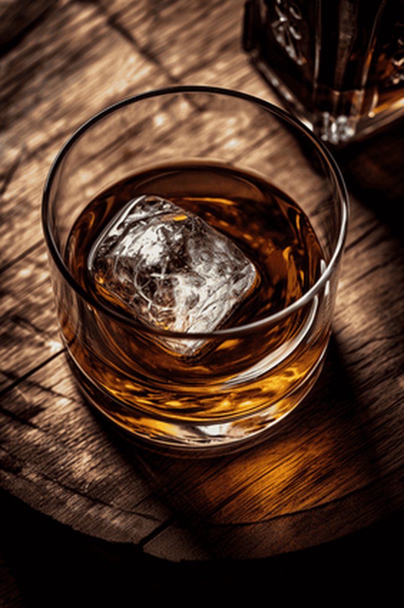 Whiskey Poster - Whiskey glas - Whisky Drank - Drank - Whiskey Karaf - Bar- Whiskey in glas - Gentleman - posters - formaat 70x100cm - L499