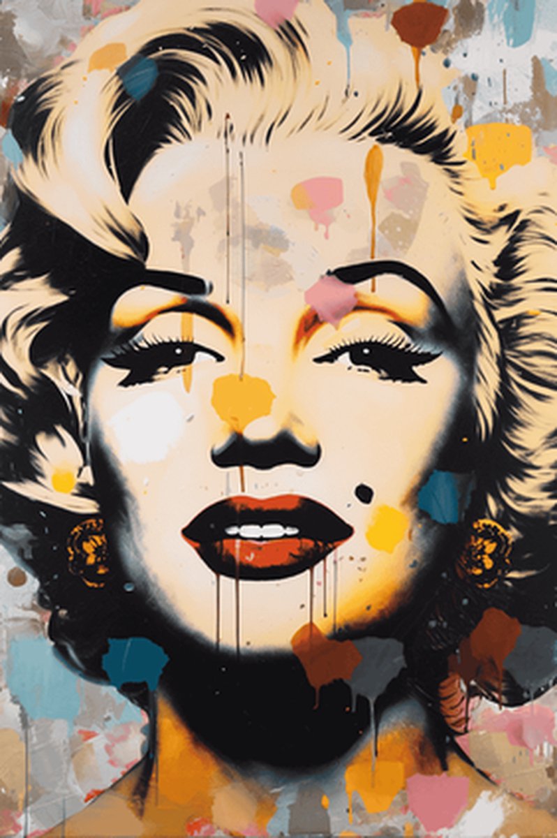 Marilyn Monroe Poster - Hollywood - posters - formaat 70x100cm - Portret - Marilyn Monroe Abstract - L321