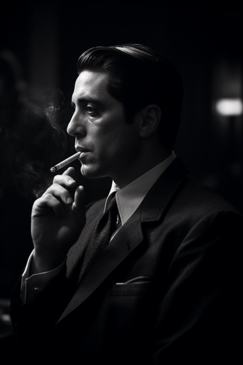 Film Poster - Michael Corleone - The Godfather - Al Pacino - Zwart Wit - posters - formaat 70x100cm - Abstract - L332