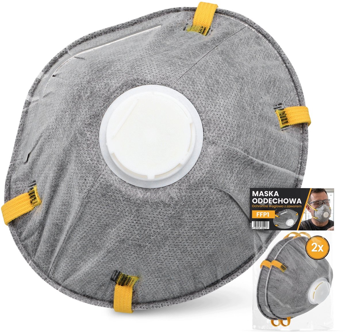 2x P1 Beschermend Werkmasker met Koolstoffilter en Ventiel
