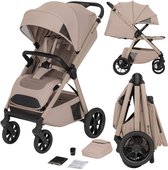 Lionelo Bett Buggy – Stevig Aluminium Frame – Kinderwagen Tot 22 kg – Grote Geveerde PU-Wielen – Dri-Seat Ventilatie – Volledige Ligstand 85 cm – XXL Zonnekap UPF50+ – ThermBag Organizer – Verstelbare Duwstang – Compact Inklapbaar