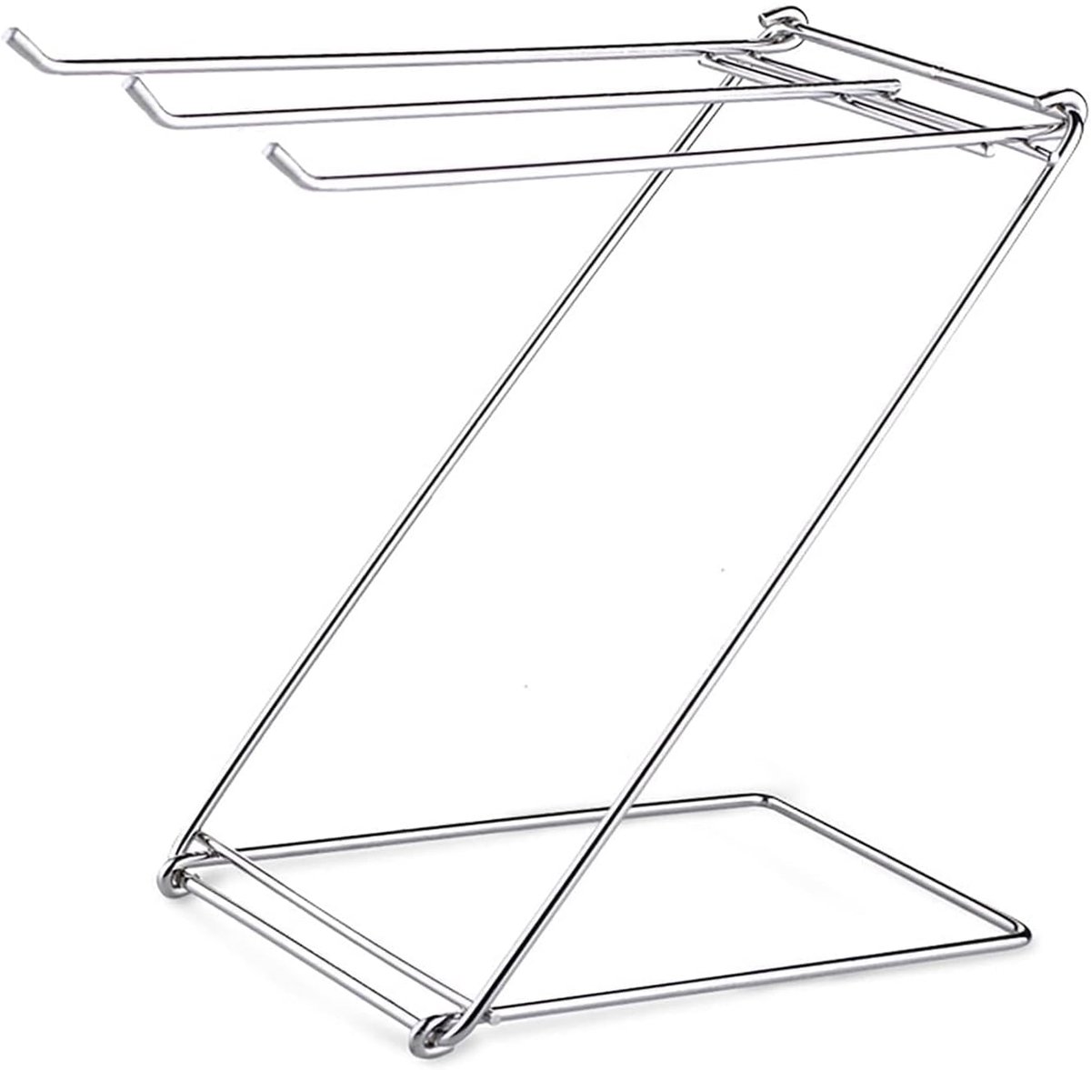 Dailygoods- Handdoekenrek Ruimtebesparend - Opvouwbare Handdoekhouder - Vloerhanddoekrek - Roestvrij Staal - 3-Stangen Ontwerp