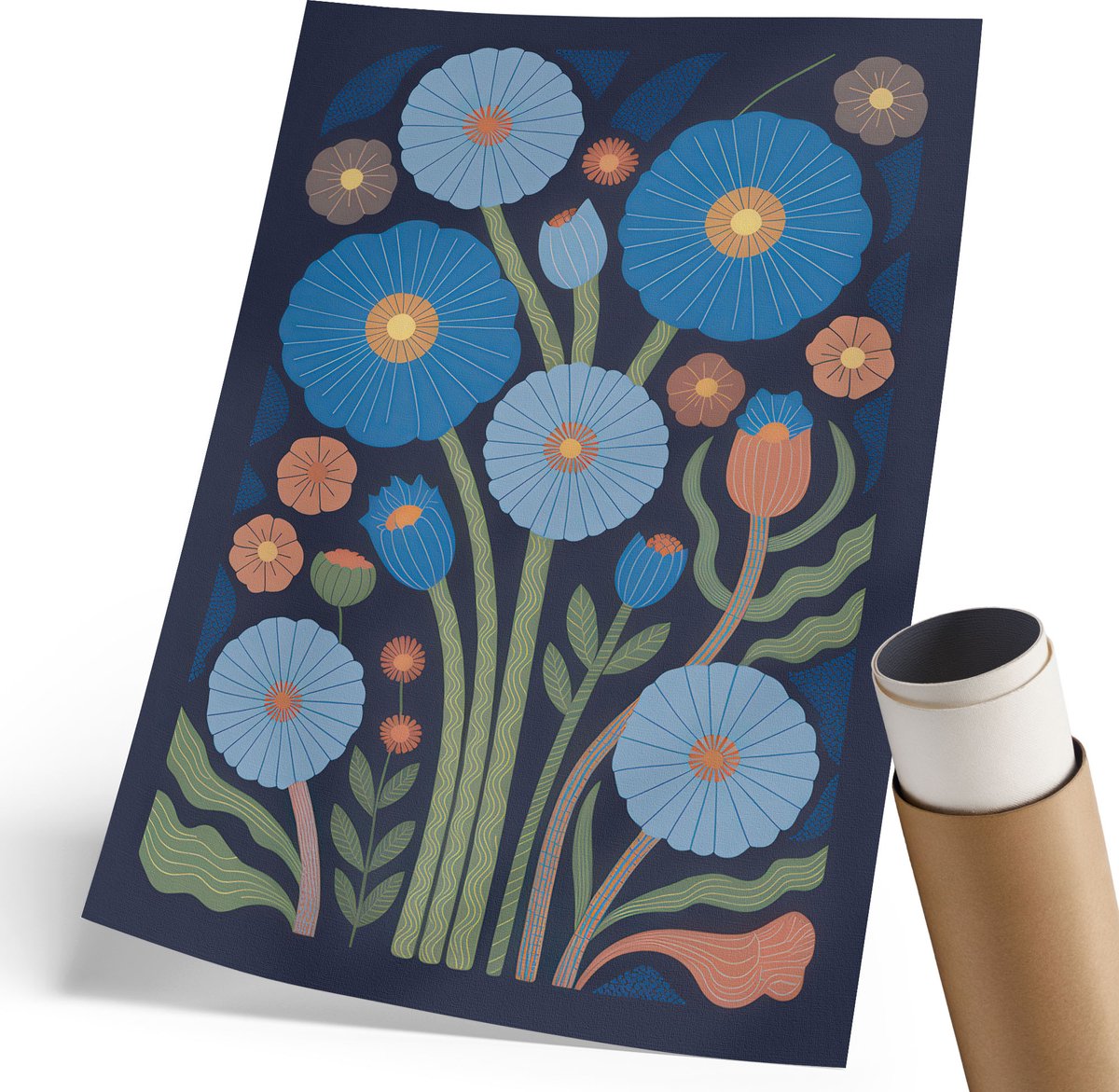 Coloray Polycanvas Poster - Koning Kong, Illustratie - 420 x 594 mm - Zwart Wandposter - Rechthoek - Decoratieve poster - Woonkamer, Slaapkamer, Kantoor - Expressief