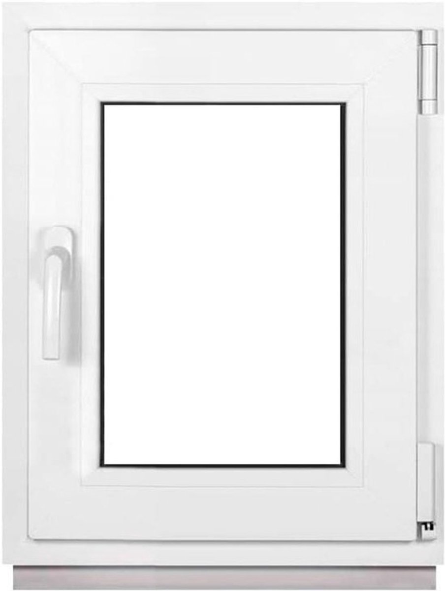 Kunststof Raam - Kelderraam Openslaand - Ventilatie en Licht - Draai-Kiep Functionaliteit - 60 x 75 cm - Wit
